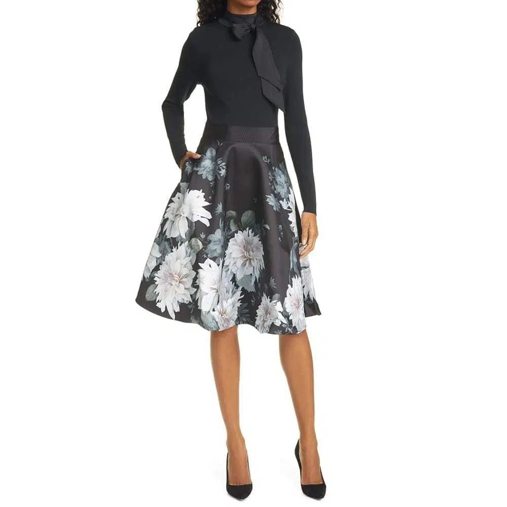 Ted Baker Jordynn Knitted Clove Full Skirted Fit & Flare Dress